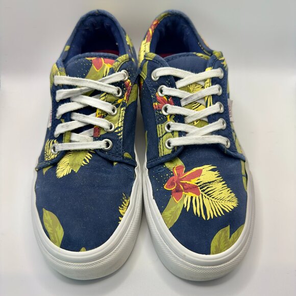VANS Chukka Low Pro UltraCush Tropical Skate Shoes Men 7 Women 8.5 Floral Navy - Picture 2 of 8